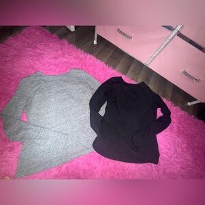 a.n.a Gray & Black long sleeve Top